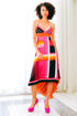 Vivian "CH Logo III/Lignes Parallèles III" Robe Foulard Réversible en Soie